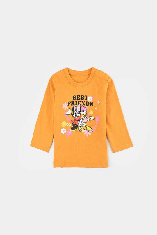 Infant Girls Jersey/Terry T-Shirt F/S BEST FRIENDS-Yellow