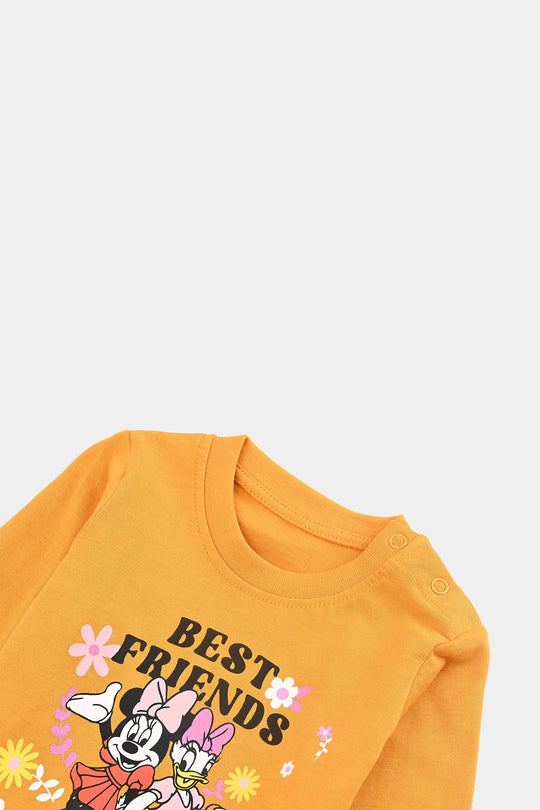 Infant Girls Jersey/Terry T-Shirt F/S BEST FRIENDS-Yellow