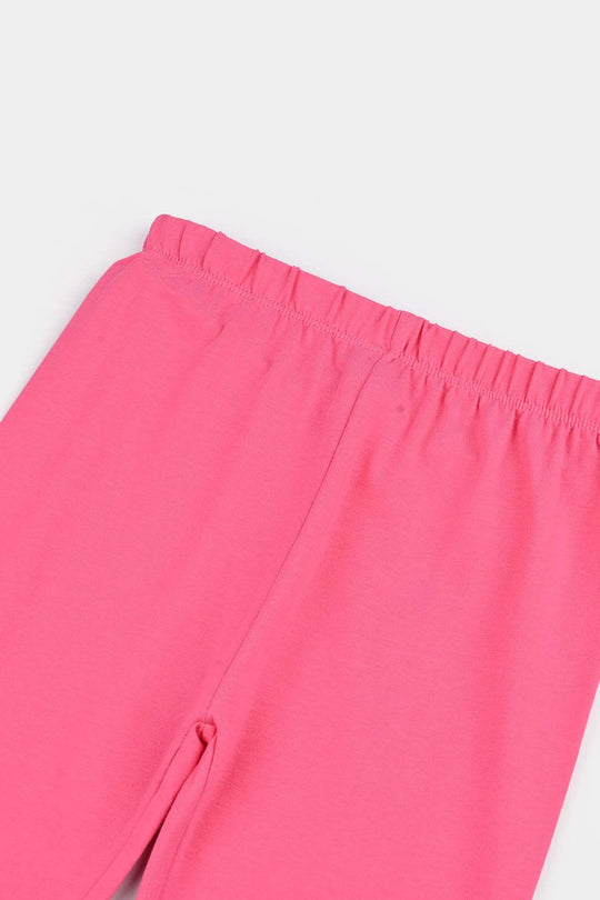 Girls Jersey/Terry Tights -  Pink
