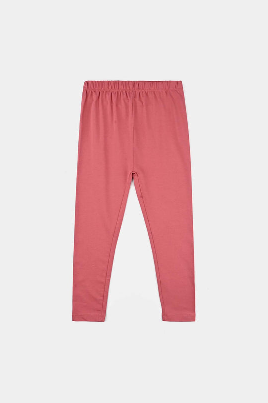 Girls Jersey/Terry Tights - Rose Pink