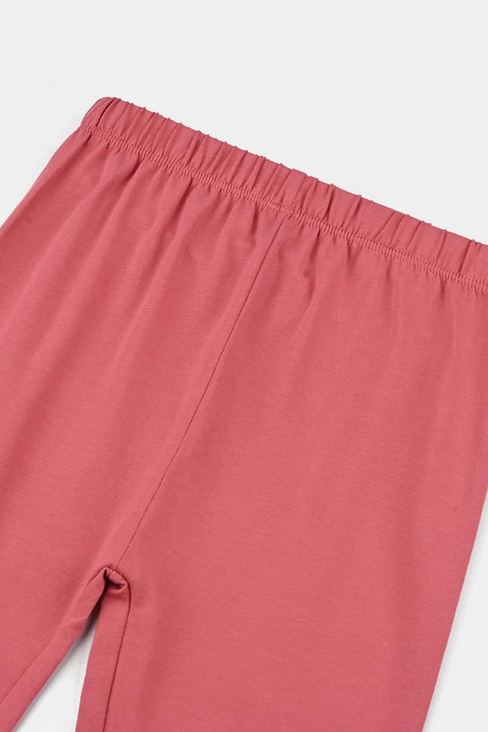 Girls Jersey/Terry Tights - Rose Pink