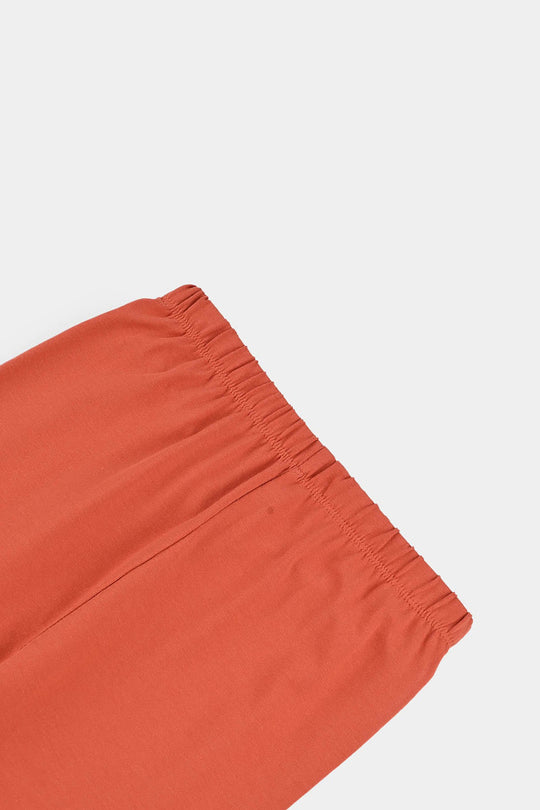 Girls Jersey/Terry Tights Orange-Burn Orange