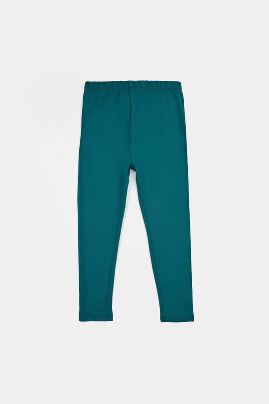 Girls Jersey/Terry Tights - Green