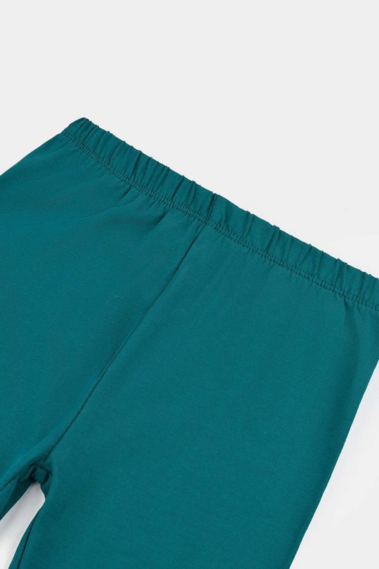 Girls Jersey/Terry Tights - Green