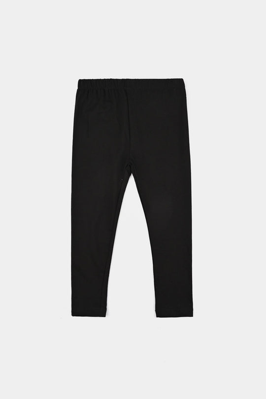 Girls Jersey/Terry Tights-BLACK