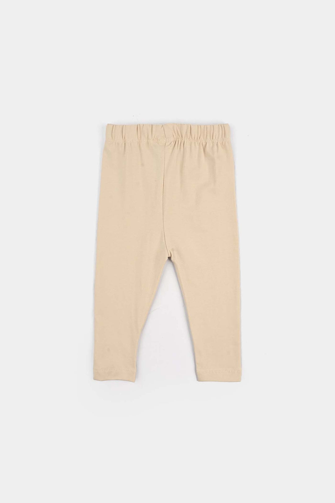 Infant Girls Jersey/Terry Tights Brown-Wood.Ash