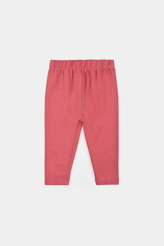 Infant Girls Jersey/Terry Tights Pink