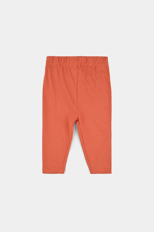 Infant Girls Jersey/Terry Tights Orange-Burn.Orange