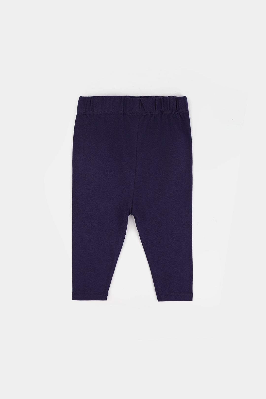 Infant Girls Jersey/Terry Emb Tights Flowers-NAVY