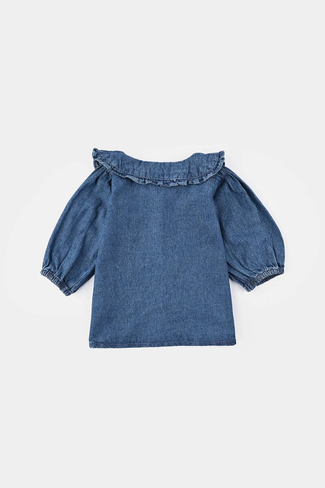 Infant Girls Denim (Light Denim) Suit-Flower Edit - Blue