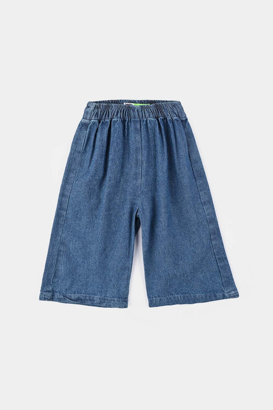 Infant Girls Denim (Light Denim) Suit-Flower Edit - Blue