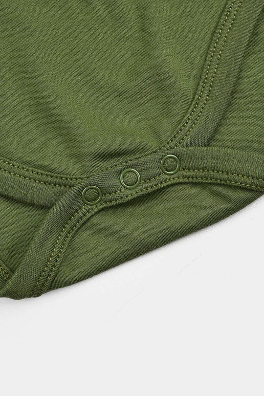 Infant Boys Cotton Interlock Basic Romper (Fun Days) - Green