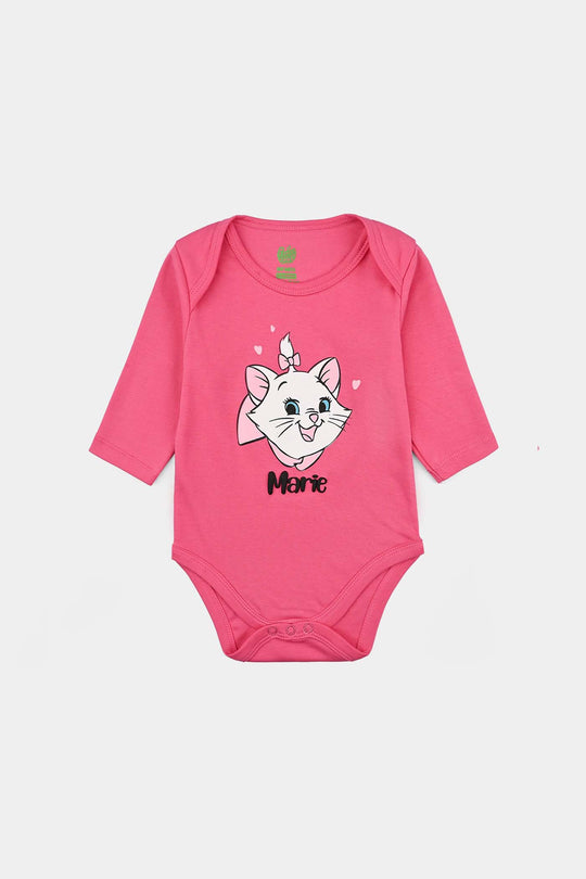 Infant Girls Cotton Interlock Basic Romper Marie-Fand.Pink