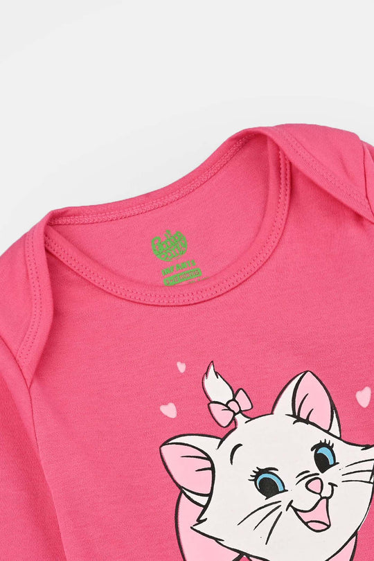 Infant Girls Cotton Interlock Basic Romper Marie-Fand.Pink