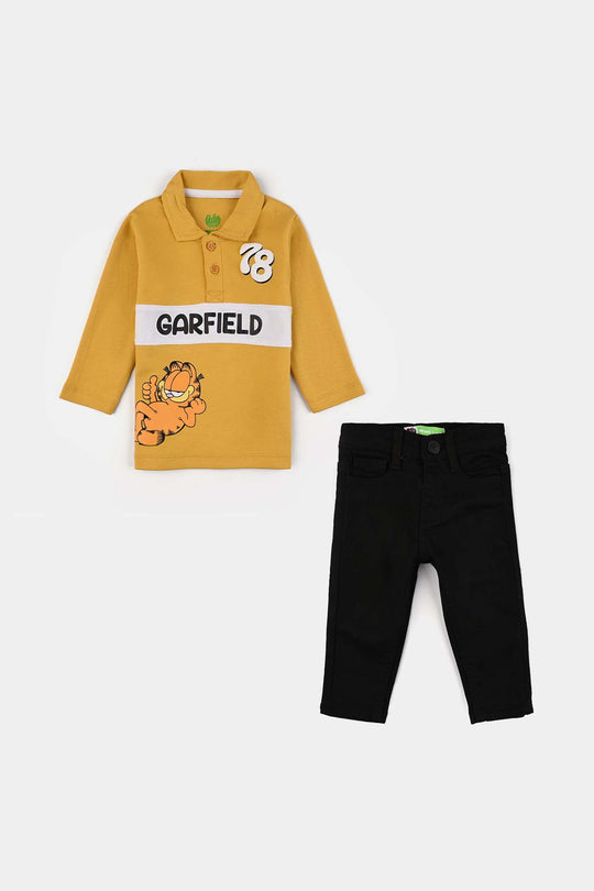 Infant Boys Cotton Interlock Suit-York Yellow