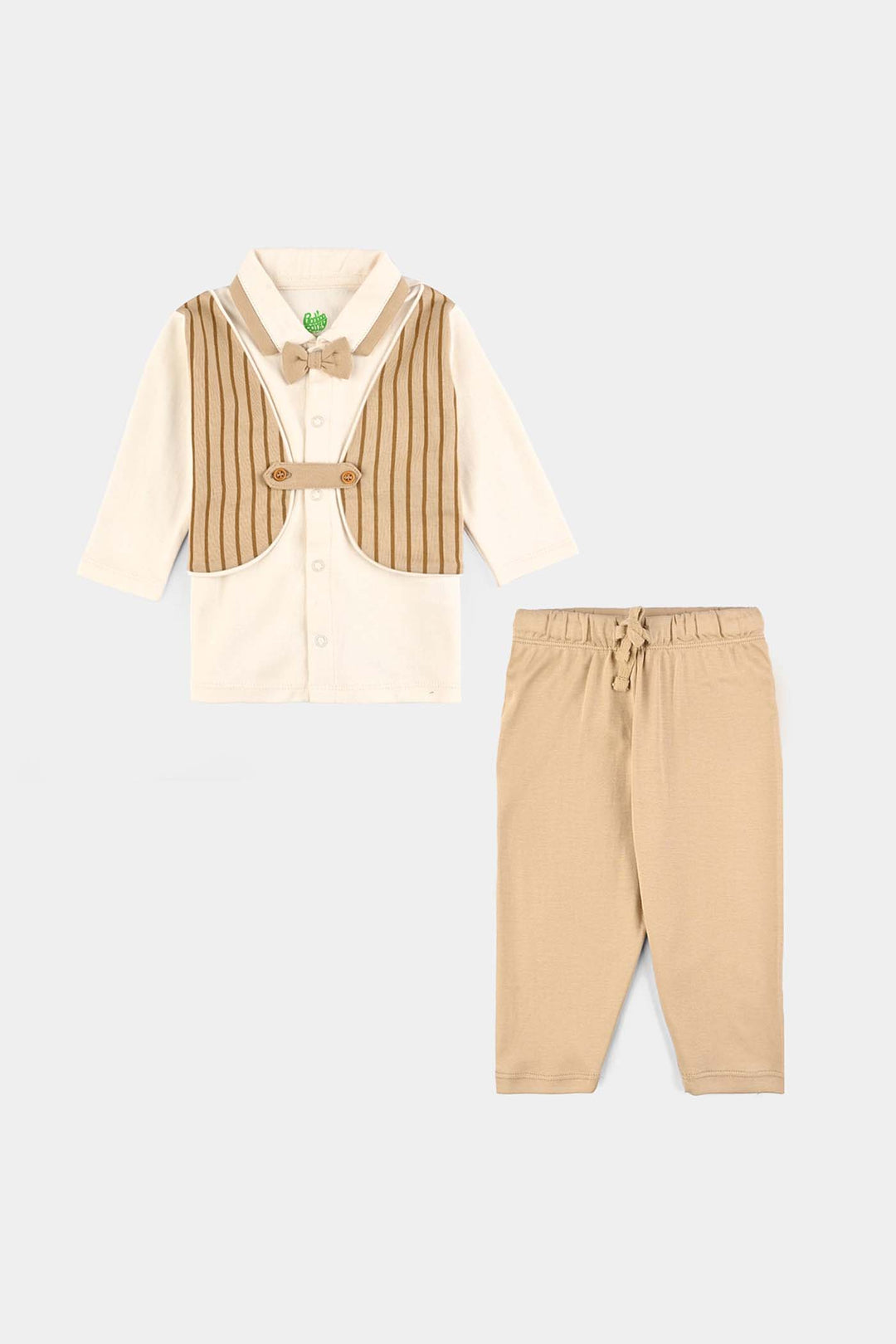 Infant Boys Cotton Interlock Suit BROWN CHIC SUIT