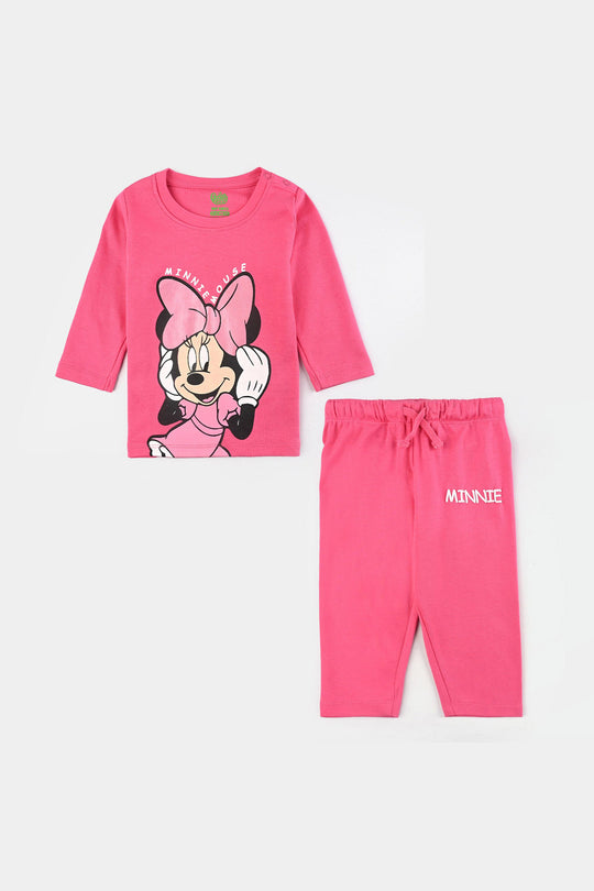 Infant Girls Cotton Interlock Suit-Pink