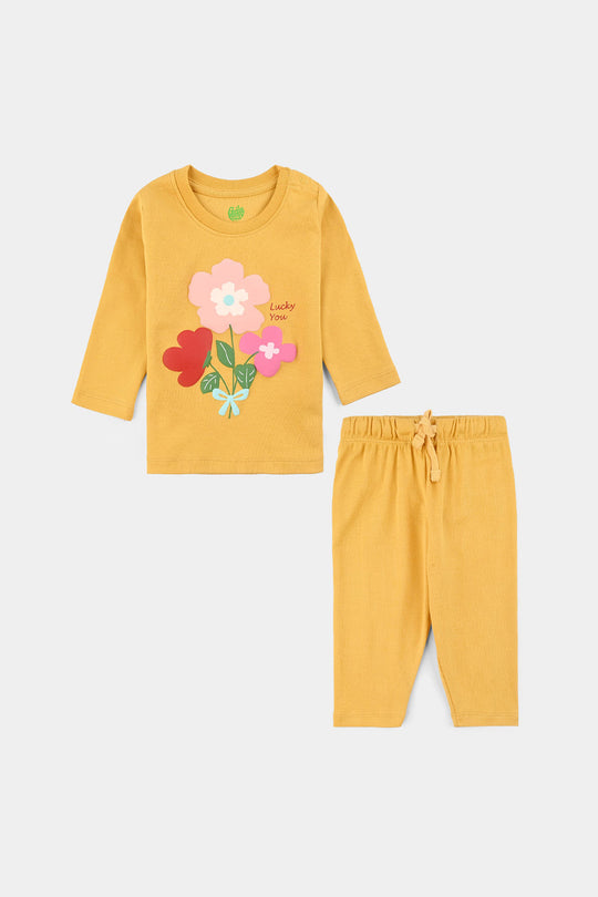 Infant Girls Cotton Interlock Suit LOVELY DAYS-York Yellow