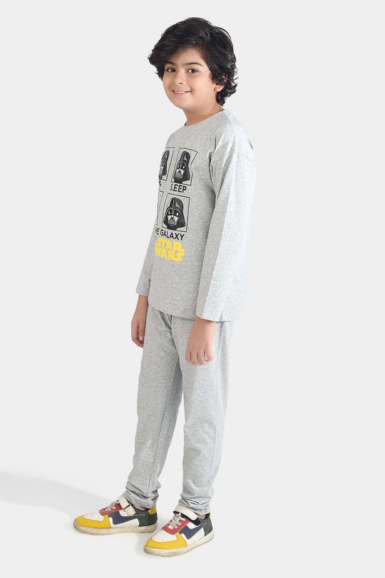 Boys Poly Cotton Jersey Nightwear - Grey