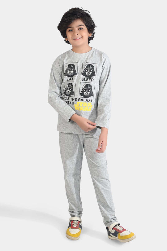 Boys Poly Cotton Jersey Nightwear - Grey