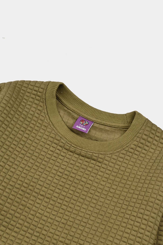 Boys Quilted Sweatshirt THE ADVENTURE BEGINS-GREEN