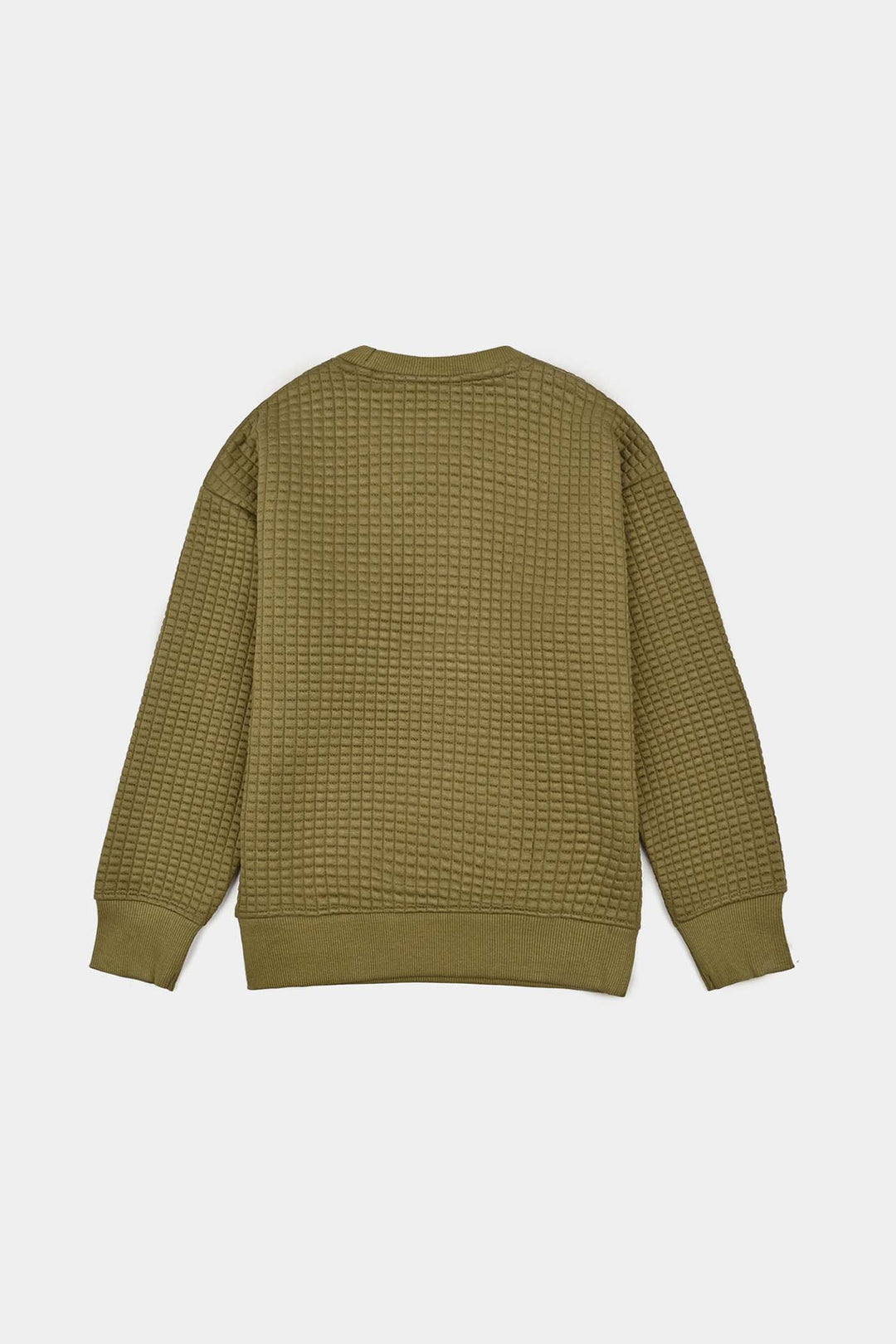 Boys Quilted Sweatshirt THE ADVENTURE BEGINS-GREEN