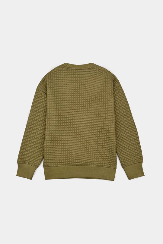 Boys Quilted Sweatshirt THE ADVENTURE BEGINS-GREEN