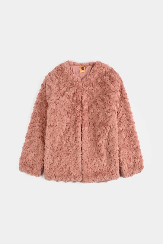 Girls Sherpa Jacket FUR COAT-Pink