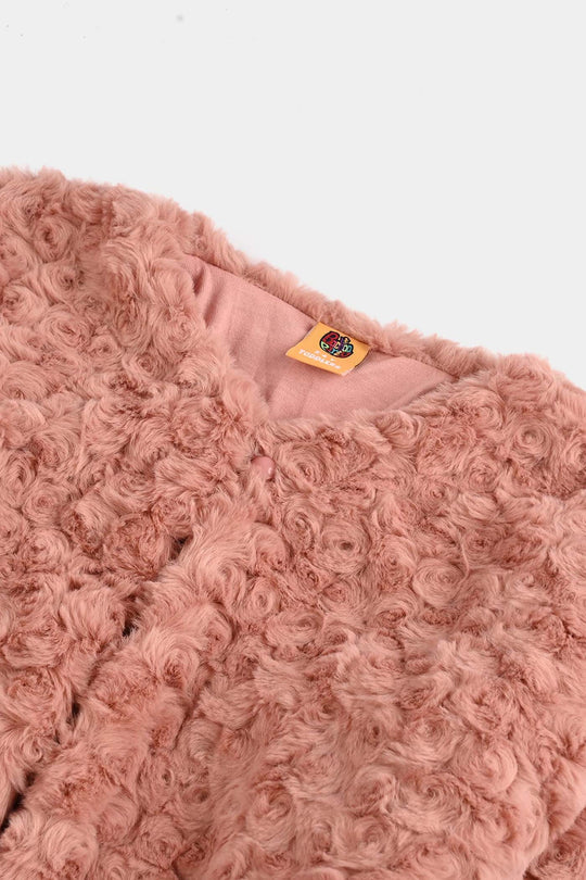 Girls Sherpa Jacket FUR COAT-Pink