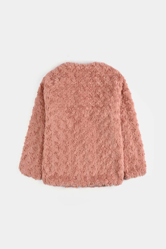 Girls Sherpa Jacket FUR COAT-Pink
