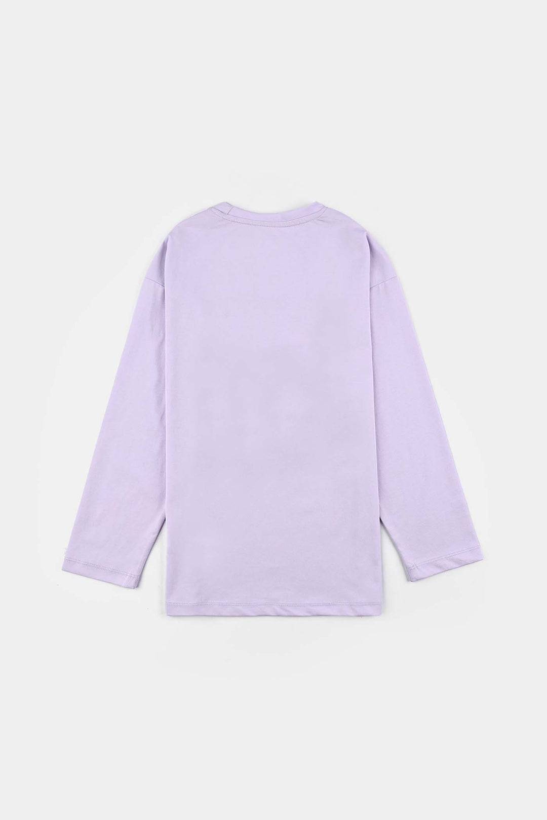 Girls Poly Cotton Jersey Night Suit - Purple