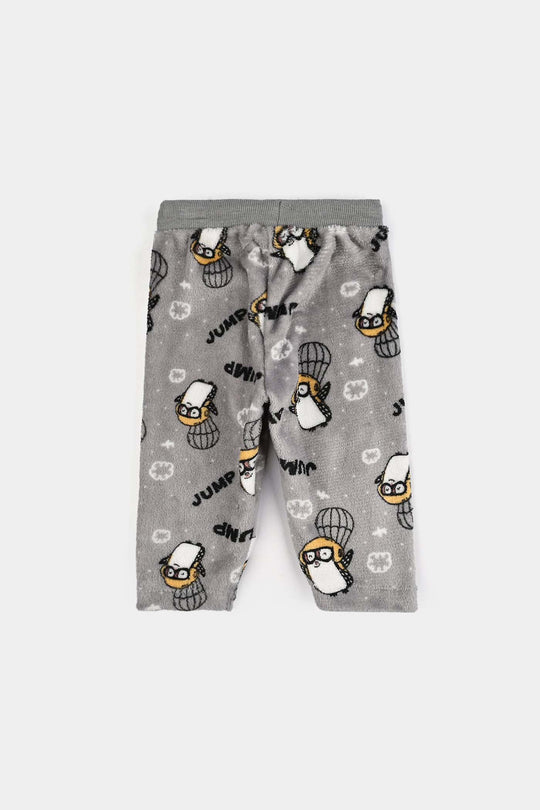 Infant Boys Sherpa Suit PENGUIN-GREY