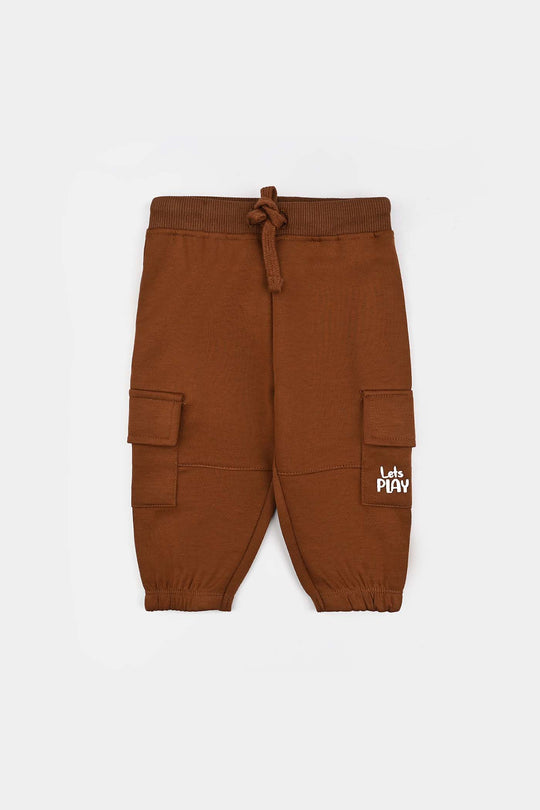 Infant Boys Microfiber Interlock Pajama LETS PLAY-BROWN