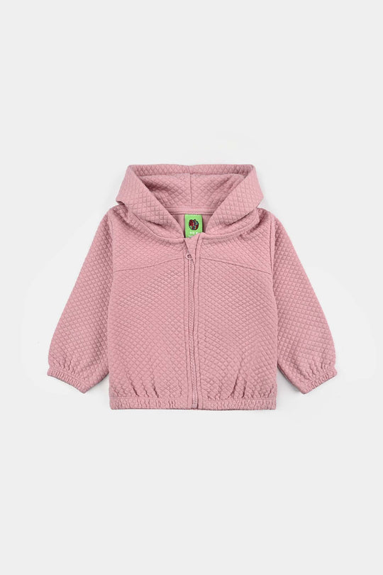 Infant Girls Jacquard Jacket PINK QUILTED-Pink