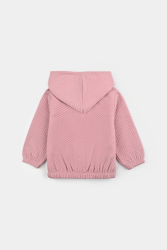 Infant Girls Jacquard Jacket PINK QUILTED-Pink