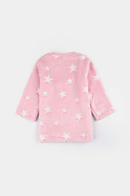 Infant Girls Sherpa Suit - Pink