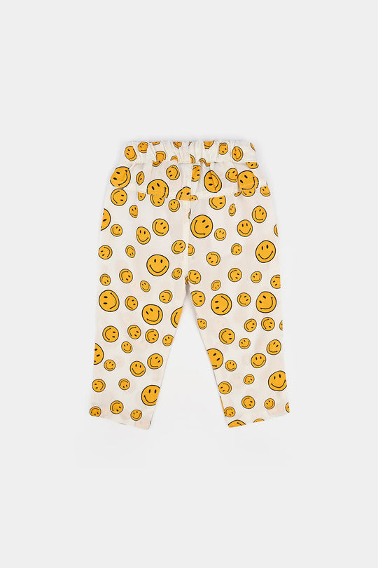 Infant Boys Cotton Poplin Suit-Smile - Off White