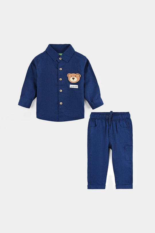 Infant Boys Cotton Suit-Im New Here-BLUE