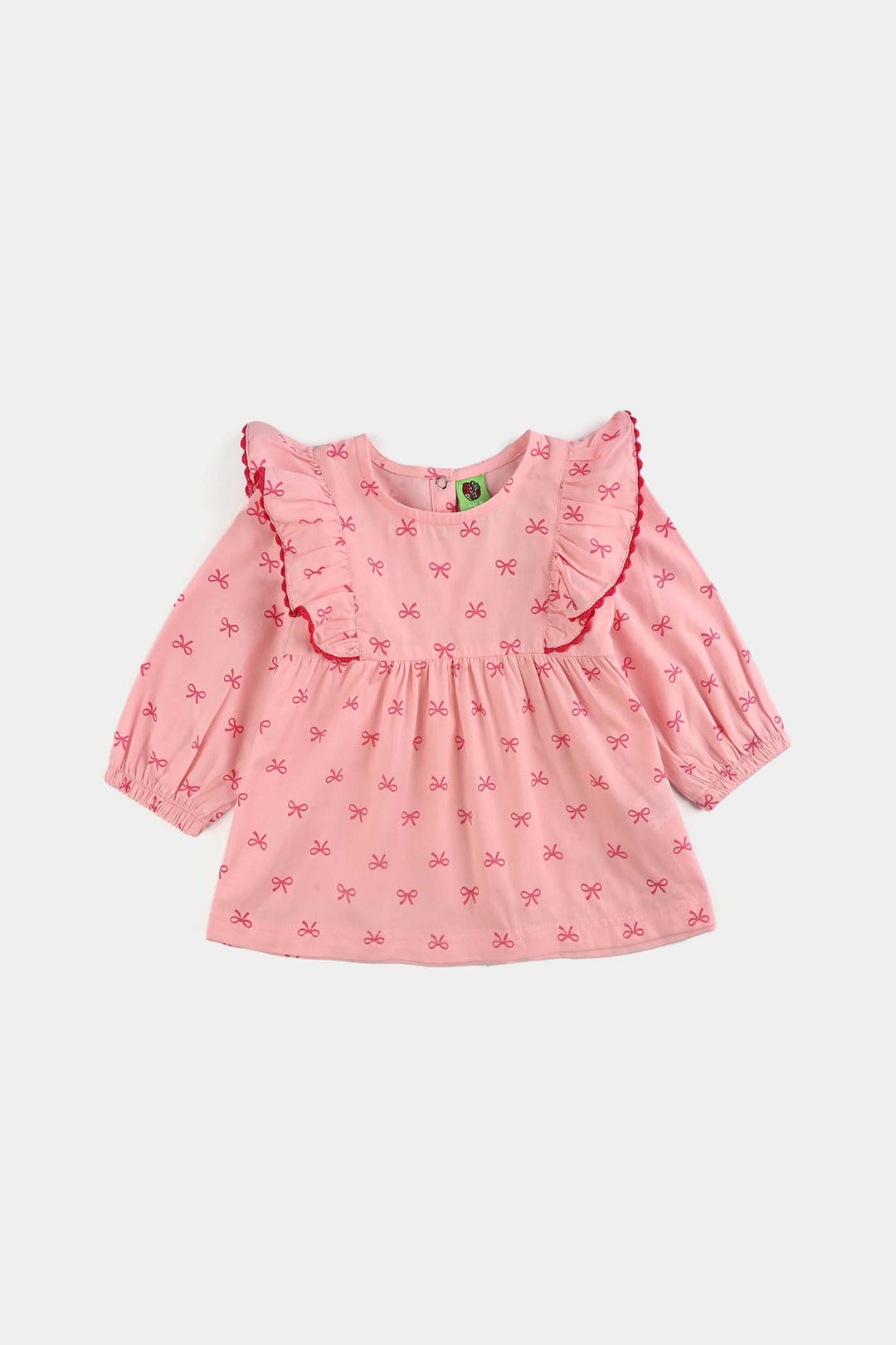 Infant Girls Cotton 2 Pc Suit-Knot IT-Light Pink