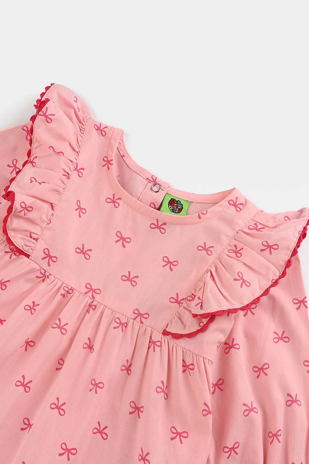 Infant Girls Cotton 2 Pc Suit-Knot IT-Light Pink