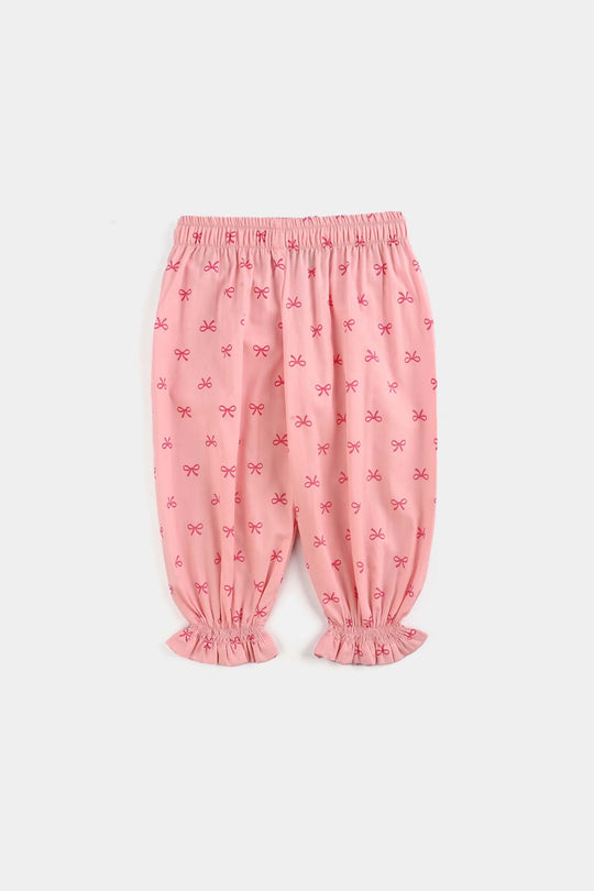 Infant Girls Cotton 2 Pc Suit-Knot IT-Light Pink