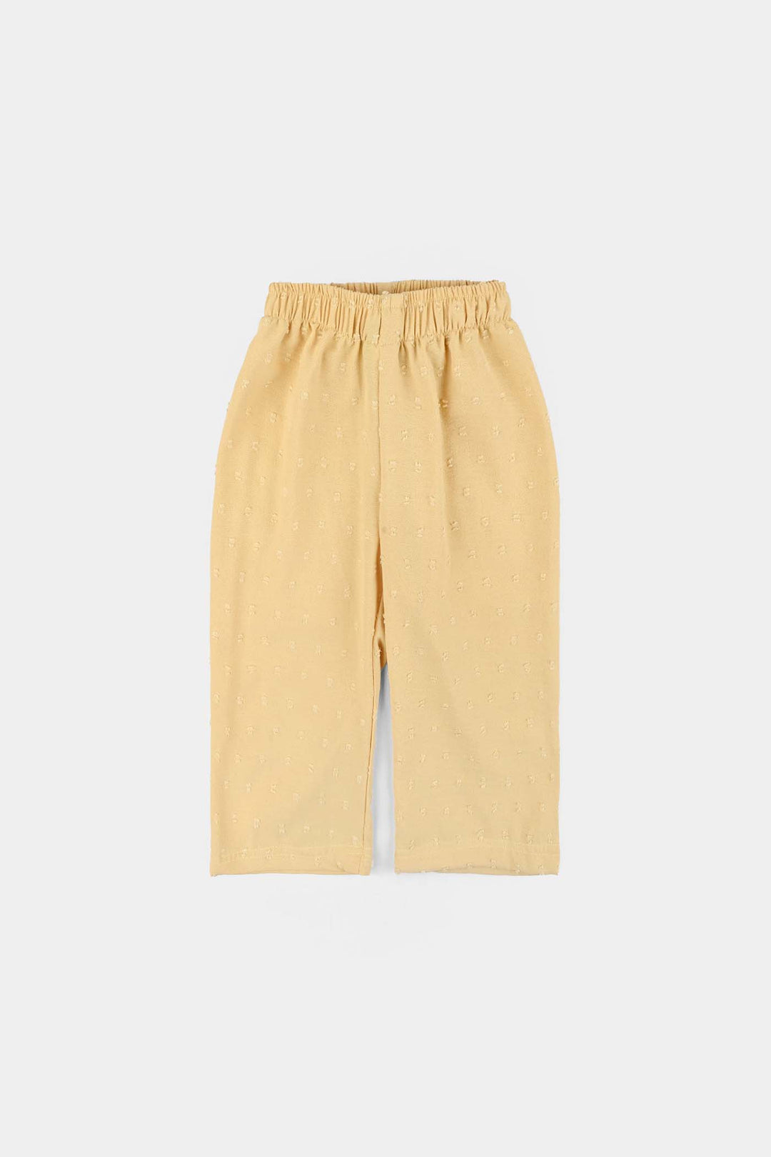 Infant Girls Cotton Jacquard 2 Pc Suit-Bloom Hues-Yellow