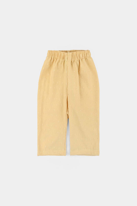 Infant Girls Cotton Jacquard 2 Pc Suit-Bloom Hues-Yellow