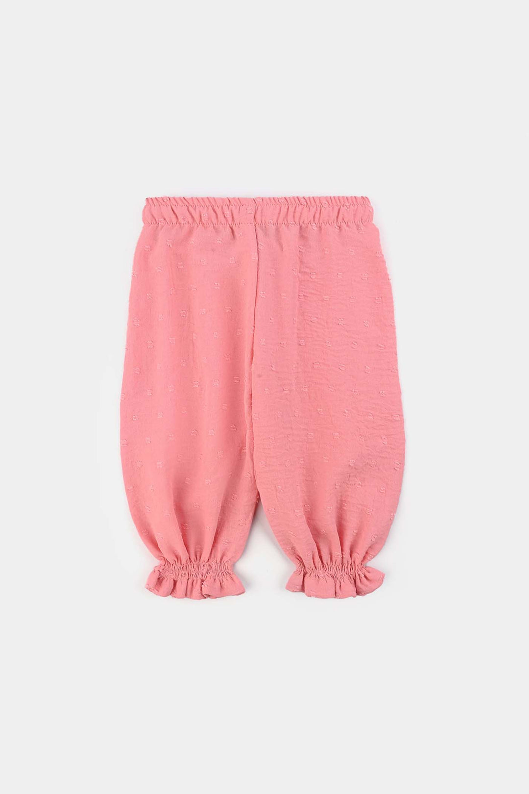 Infant Girls Cotton Jacquard 2 Pc Suit - Light Pink