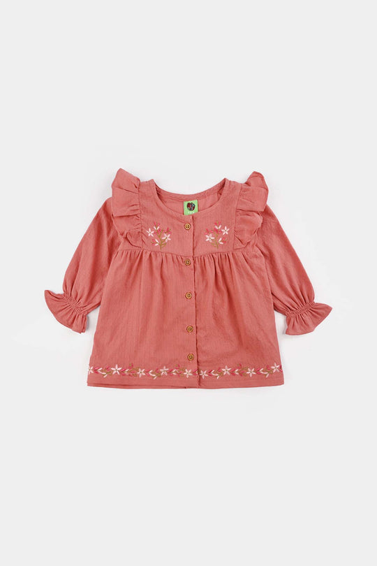 Infant Girls Chiffon 2 Pc Suit - Gold/Pink