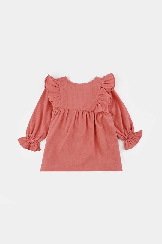 Infant Girls Chiffon 2 Pc Suit - Gold/Pink