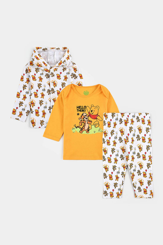 Infant Unisex Cotton Interlock 3 Piece Suit Boys-Yell.White