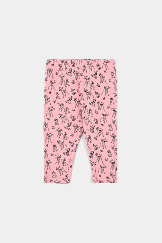 Infant Girls Cotton Interlock Bambi Pyjama Pack OF 3 - Pink.White