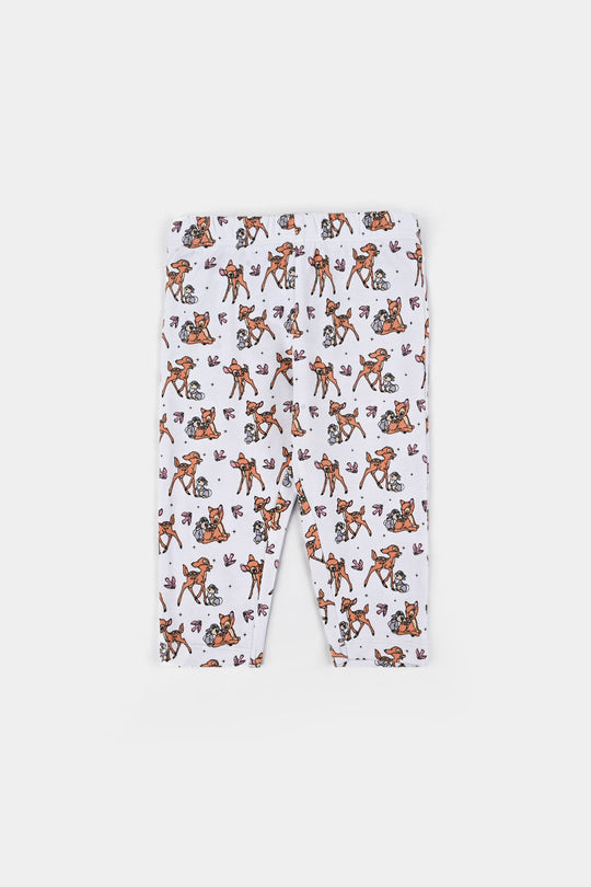 Infant Girls Cotton Interlock Bambi Pyjama Pack OF 3 - Pink.White