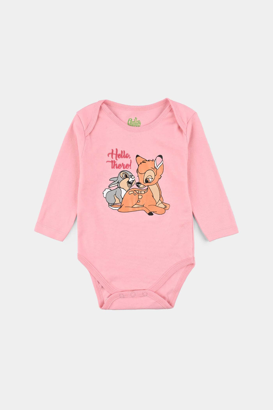 Infant Girls Cotton Interlock Bambi Basic Romper F/S Pack OF 3 - Pink.White